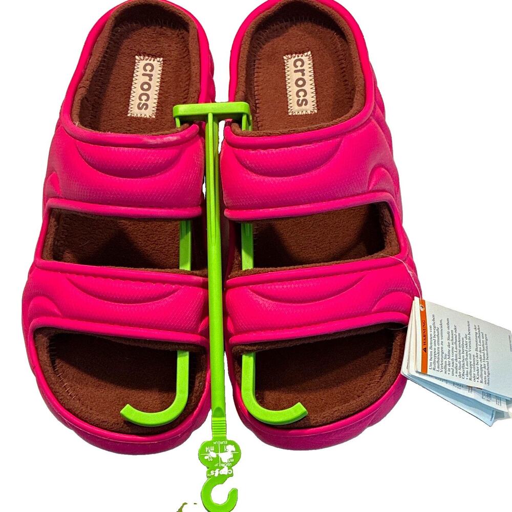 NWT Crocs Cozzzy Overpuff Slide Dragonfruit Pink 210074-6ZQ Men Size 11 W 13